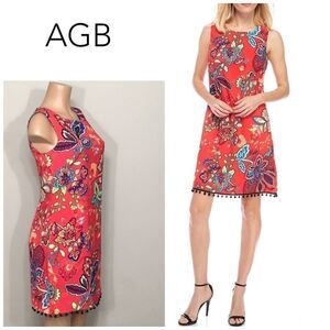 AGB Floral paisley shift dress. NWOT